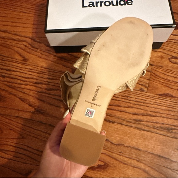 Larroudé Raffia Ruffle Sandals - Picture 5 of 6